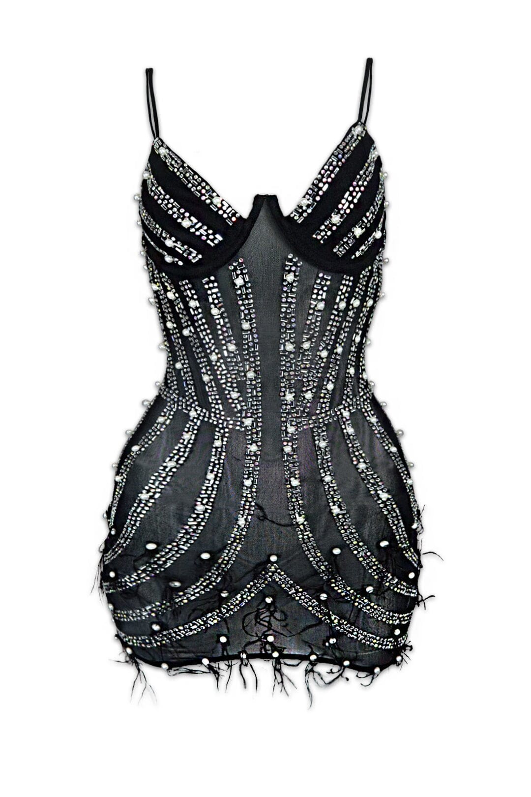 A Rhinestone Mini Luxury Dress