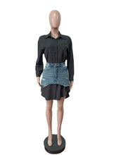Load image into Gallery viewer, Heather Denim Blouse Dress Set FancySticated
