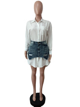 Load image into Gallery viewer, Heather Denim Blouse Dress Set FancySticated
