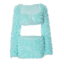 Load image into Gallery viewer, Fuzzy Wrap Mini Skirt Set
