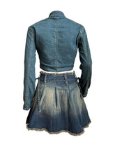 Load image into Gallery viewer, Aliya Pleated Denim Skirt Set
