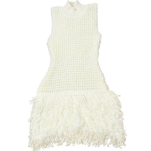 Load image into Gallery viewer, Josiah Knit Crochet Tassel Mini Dress
