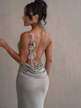 Load image into Gallery viewer, Floral Draped Backless Dress
