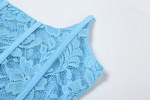 Load image into Gallery viewer, Cassandra Lace Mini Dress- Blue
