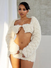 Load image into Gallery viewer, Fuzzy Wrap Mini Skirt Set
