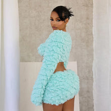 Load image into Gallery viewer, Fuzzy Wrap Mini Skirt Set
