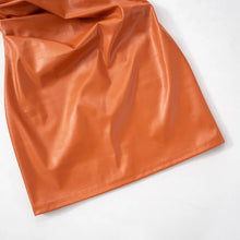 Load image into Gallery viewer, Orange Leather Pleated Mini Dress
