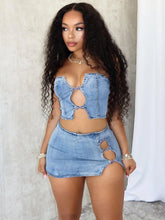 Load image into Gallery viewer, Fab Denim Mini Skirt Set
