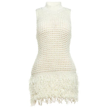 Load image into Gallery viewer, Josiah Knit Crochet Tassel Mini Dress
