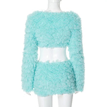 Load image into Gallery viewer, Fuzzy Wrap Mini Skirt Set
