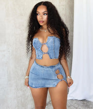 Load image into Gallery viewer, Fab Denim Mini Skirt Set
