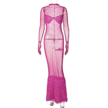 Load image into Gallery viewer, Fur Mesh Maxi Dress
